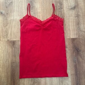 Red Lace Trim Camisole